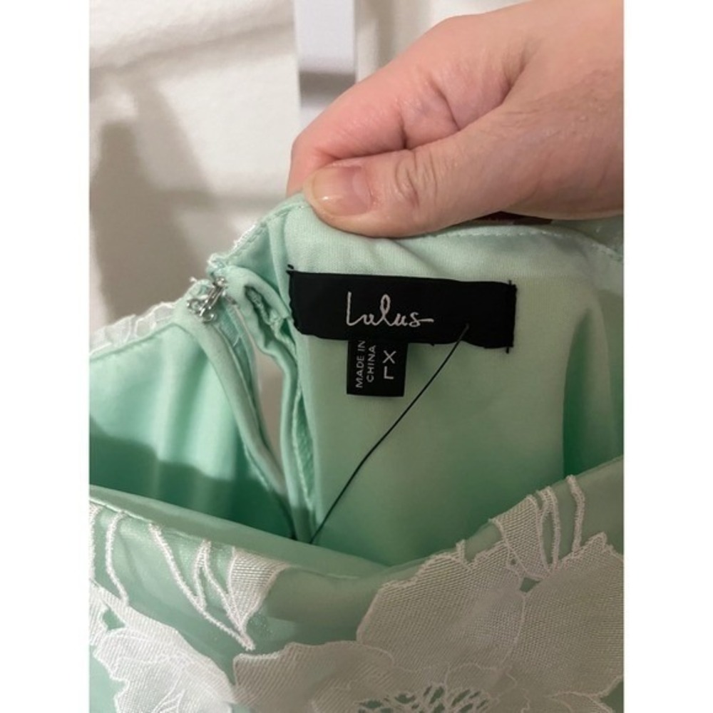 NWT Lulus Proof of Perfection Mint Green Floral Tiered Tie-Strap Midi Dress XL - Picture 7 of 10